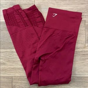 GYMSHARK ENERGY+ SEAMLESS BEET RED LEGGINGS